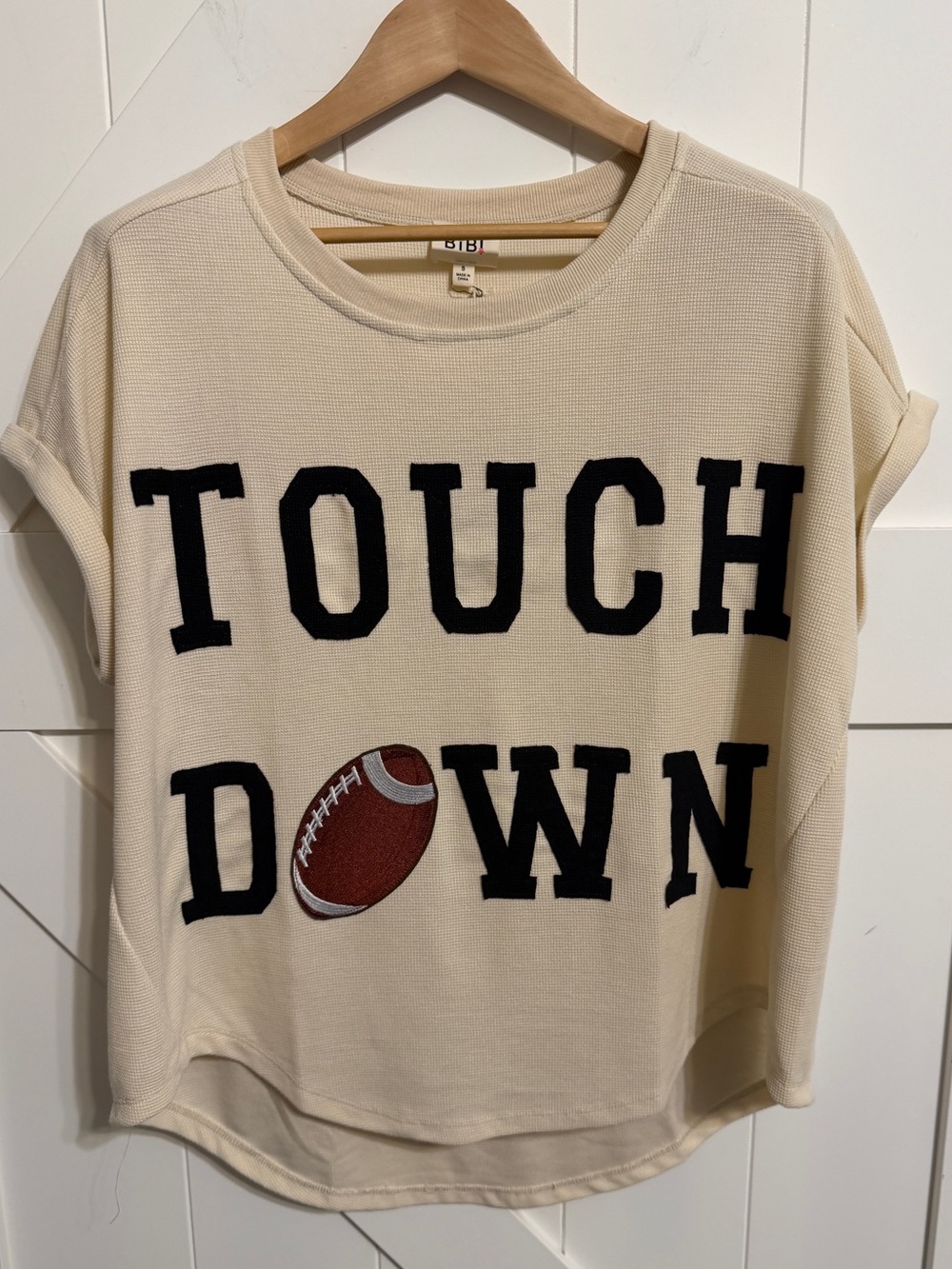 BiBi Cream 'Touchdown' Graphic Tee Football Game Women’s Small Oversized